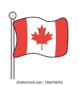 Canada Flag Isolated Cartoon Icon Stock Vector (Royalty Free ...