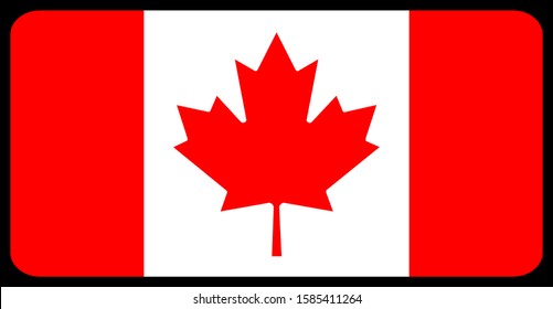 canada flag isolated on black background