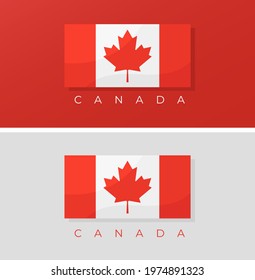 Canada flag isolated on red and white background. Vector illustration