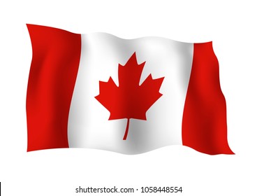 Canada flag isolated on white background vector illustration