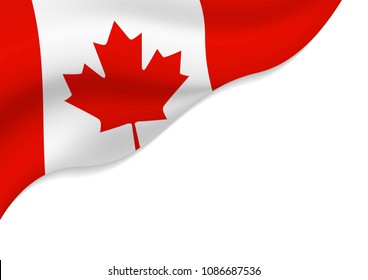 Canada flag isolated on white background with copy space vector illustration