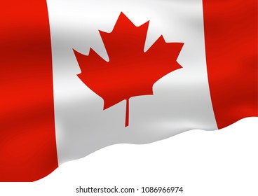 Canada flag isolated on white background with copy space vector illustration