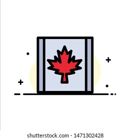 Canada, Flag, Leaf  Business Flat Line Filled Icon Vector Banner Template. Vector Icon Template background