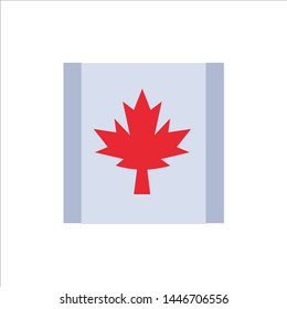 Canada, Flag, Leaf  Flat Color Icon. Vector icon banner Template