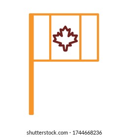 canada flag line style icon vector illustration design
