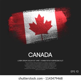 Canada Flag Made of Glitter Sparkle Brush Paint Vector