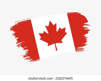 Canada flag made in textured brush stroke. Patriotic country flag on white background