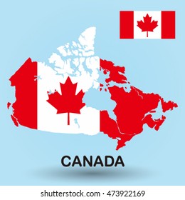Canada Flag Map Stock Vector Royalty Free