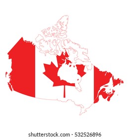 Canada Flag Map.