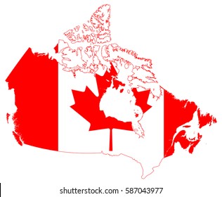 Canada Flag Map Stock Vector (Royalty Free) 587043977