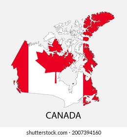 Canada flag in map flat vector illustration eps8