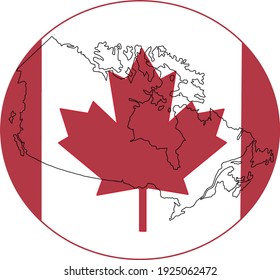 Canada flag and map illustration