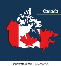 canada flag map monument