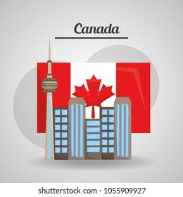 canada flag map monument
