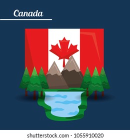 canada flag map monument