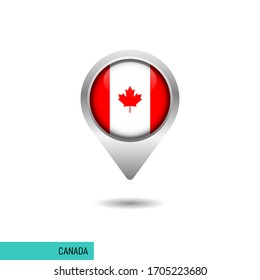 Canada flag map pin vector design template