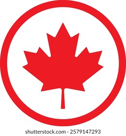 Canada, flag, maple, leaf, symbol, icon, button, illustration, country, national, vector, 