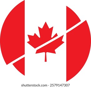 Canada, flag, maple, leaf, symbol, icon, button, illustration, country, national, vector, 