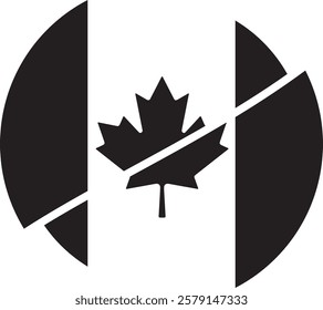 Canada, flag, maple, leaf, symbol, icon, button, illustration, country, national, vector, 