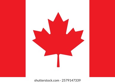 Canada, flag, maple, leaf, symbol, icon, button, illustration, country, national, vector, 