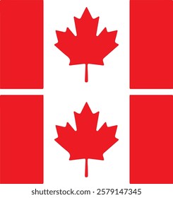 Canada, flag, maple, leaf, symbol, icon, button, illustration, country, national, vector, 