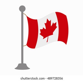 Canada Flag Mast Stock Vector (Royalty Free) 489728356 | Shutterstock