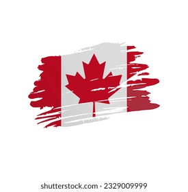 Bandera de Canadá - bandera del país vector de la nación teñida de pincel grunge raspado.