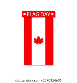 Canada flag national day vertical, vector art illustration.