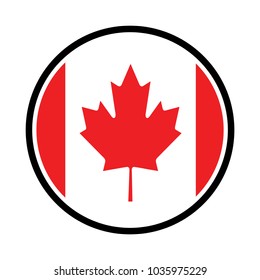 Canada flag, official colors and proportion correctly. National Canada flag. Vector illustration, Simple vector button flag - Canada.