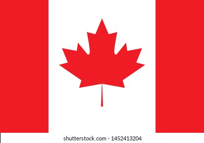 Canada flag, official colors and proportion correctly. National Canada flag. Vector illustration.