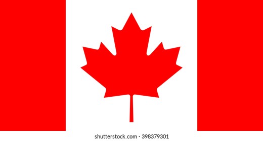 Canada flag, official colors and proportion correctly. National Canada flag. Vector illustration. EPS10. 