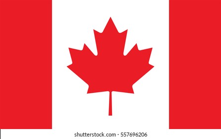 Canada flag, official colors and proportion correctly. National Canada flag. Vector illustration. EPS10.