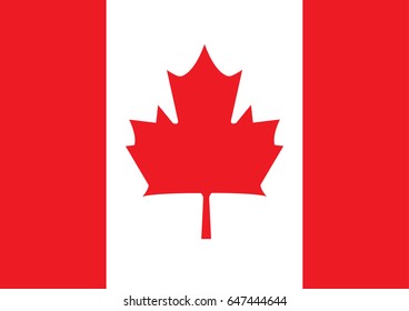 Canada flag official colors and proportion correctly or National Flag of Canada with vector illustration design or National Flag of Canada vector background