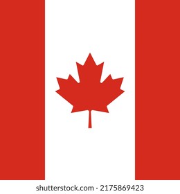 Bandera de Canadá, colores oficiales. Ilustración vectorial.