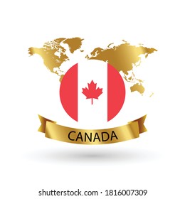 Canada Flag .official national flags of the world series. circular design . Vector