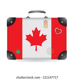 Canada flag on bag