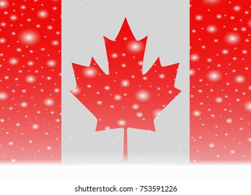 canada flag on christmas background