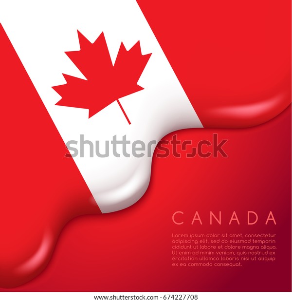 Canada Flag On Creamy Liquid Dripping Stock Vector (Royalty Free) 674227708