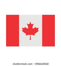 bandera canadá sobre fondo blanco