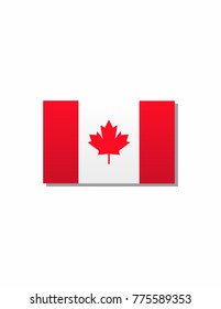 Canada flag on white background