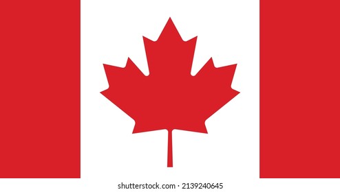Canada flag with original RGB color vector illustration design