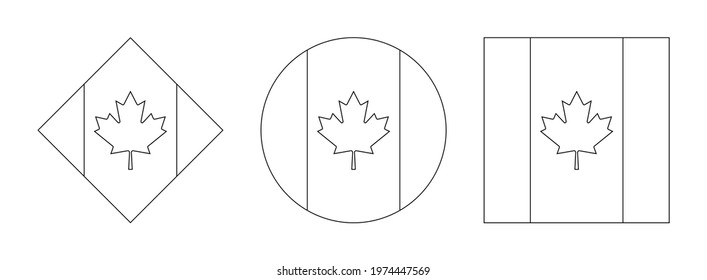 Canada Flag Outline Set Isolated On Stock Vector (Royalty Free) 1974447569 | Shutterstock