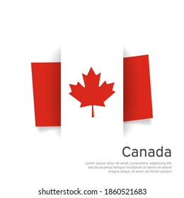 Canada flag in paper cut style. Creative background in canada flag colors for holiday card design. National Poster. State canadian patriotic cover, business booklet, flyer. Vector design