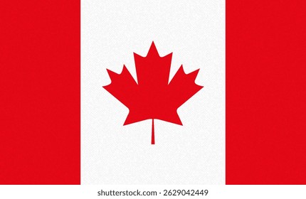 Bandeira do Canadá com fundo de parede de textura de papel. Ilustração vetorial 