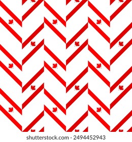 canada flag pattern chevron background. vector illustration