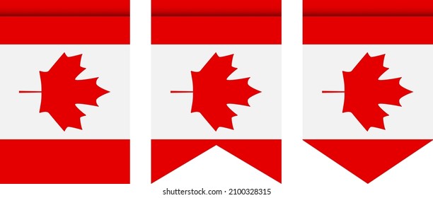 Canada flag or pennant isolated on white background. Pennant flag icon.
