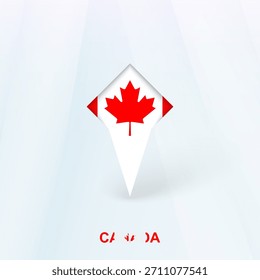 Icono del Pin de la bandera de Canadá con diseño geométrico. Ilustración vectorial.