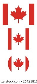 
Canada flag PNG vector. Canada square and round icon isolated on transparent background. Canada flag symbol.

