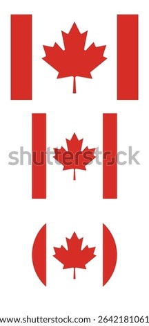 
Canada flag PNG vector. Canada square and round icon isolated on transparent background. Canada flag symbol.

