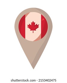 canada flag pointer location icon